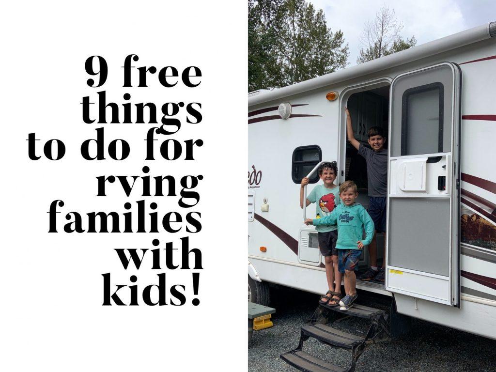 Kids looking out of RV door