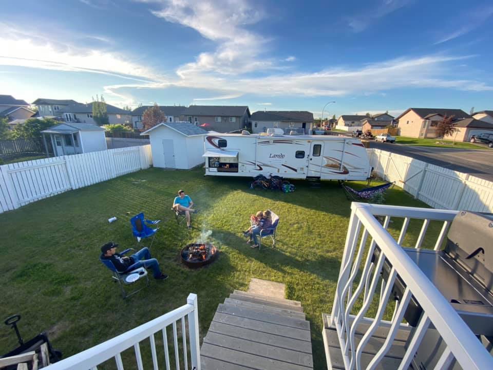 rving in a friend's backyard