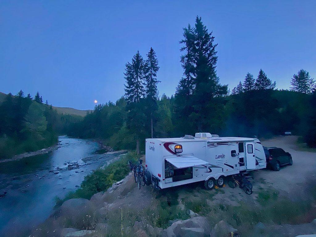 Dry Camping by a creek in British Columbia