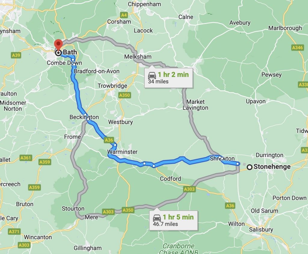 Directions from bath to stonehenge
