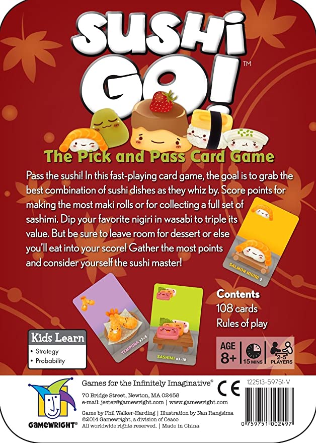sushi go card game for camping families