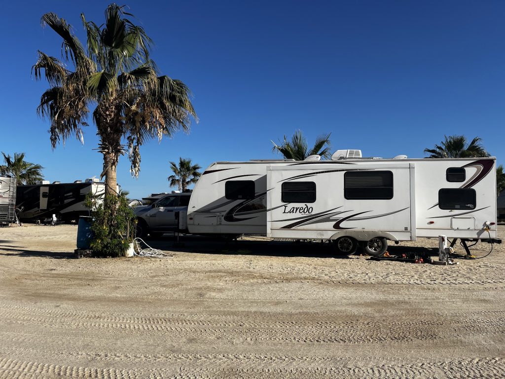 Managing our RV budget at a campground in Mexico