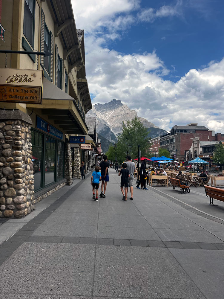 Visiting downtown Banff, Alberta