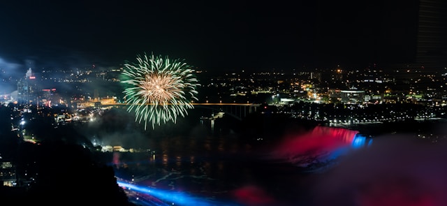 Fireworks over Niagara Falls