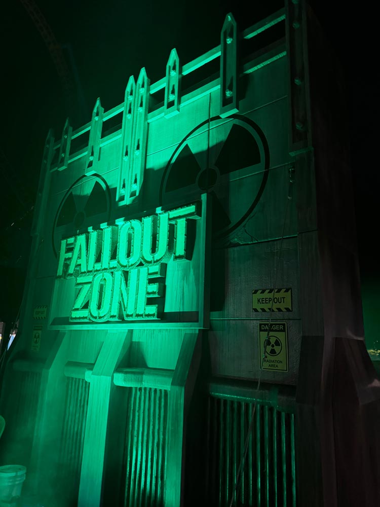 Fallout zone at hershey park dark nights