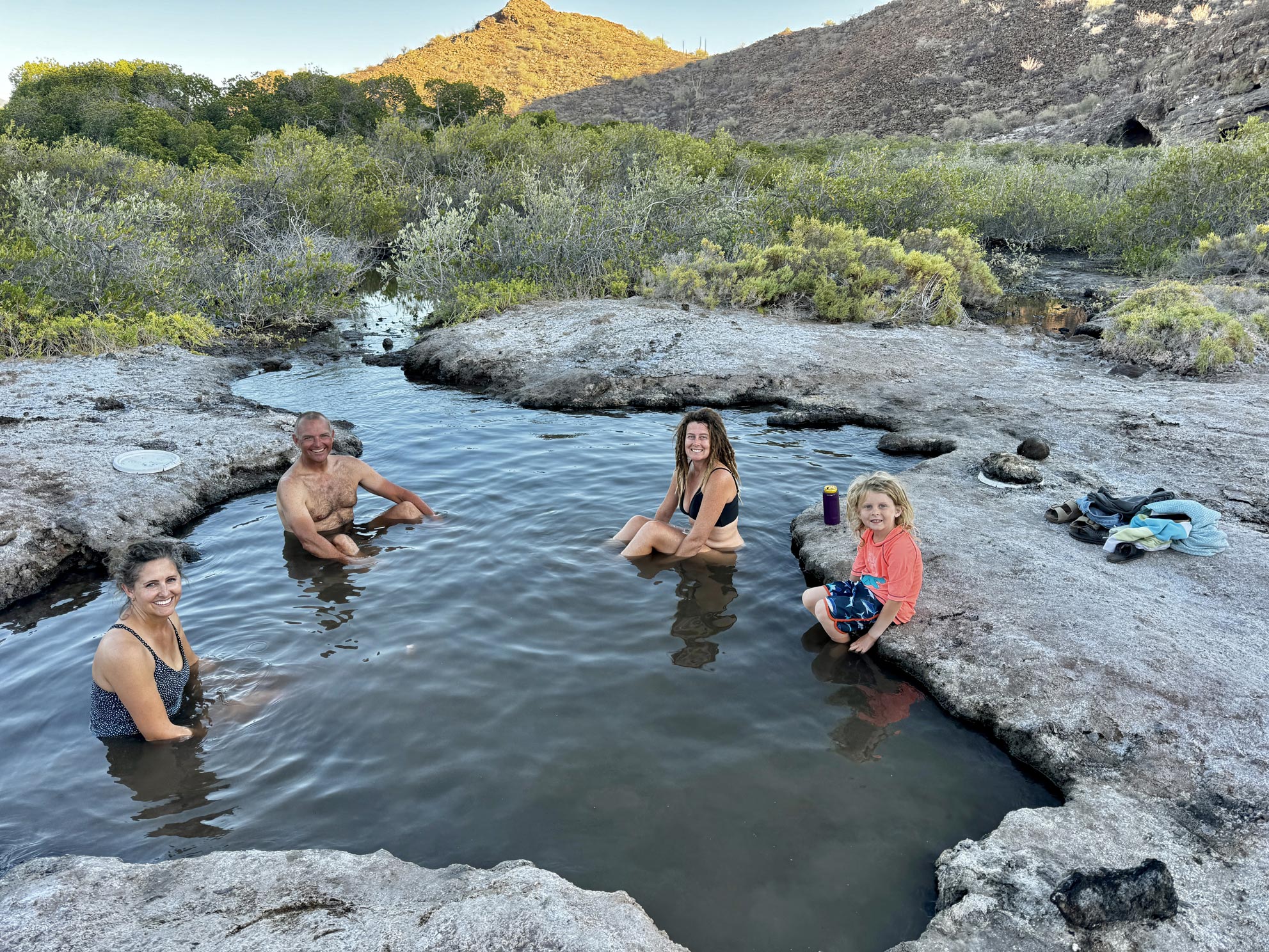 Enjoy muddy hot springs at Playa Santispac