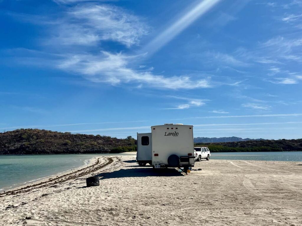 Beach camping at Playa el Requeson, Baja