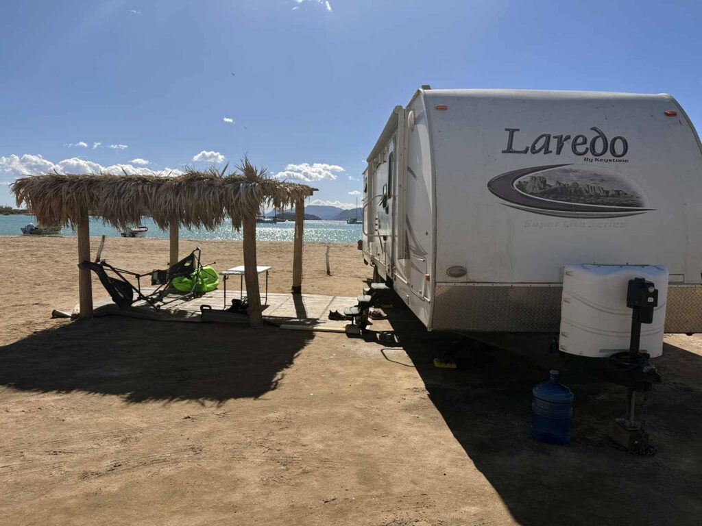 Beach camping in Baja on Playa Santispac