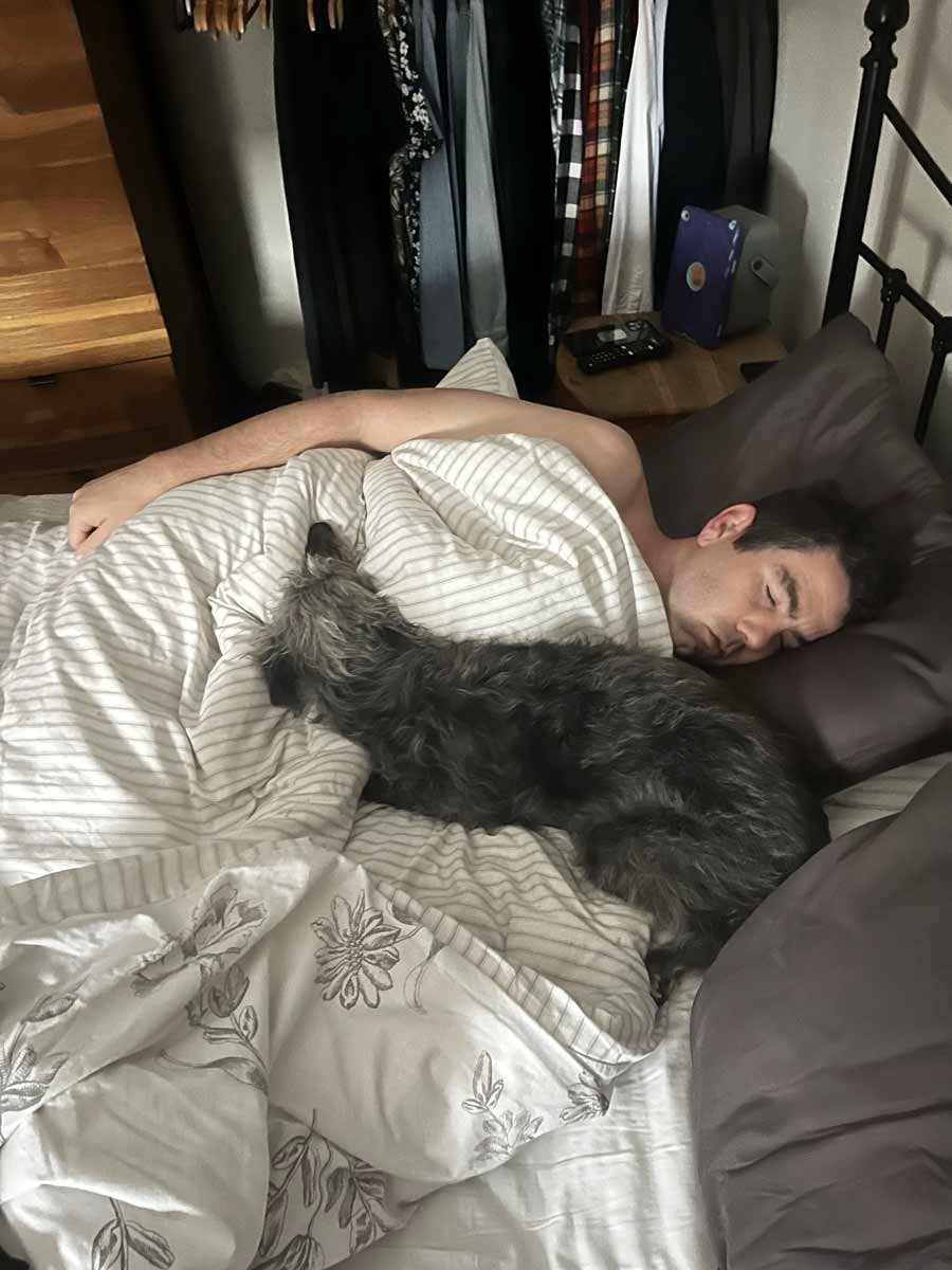 Sleeping with a dog during a house sit in England