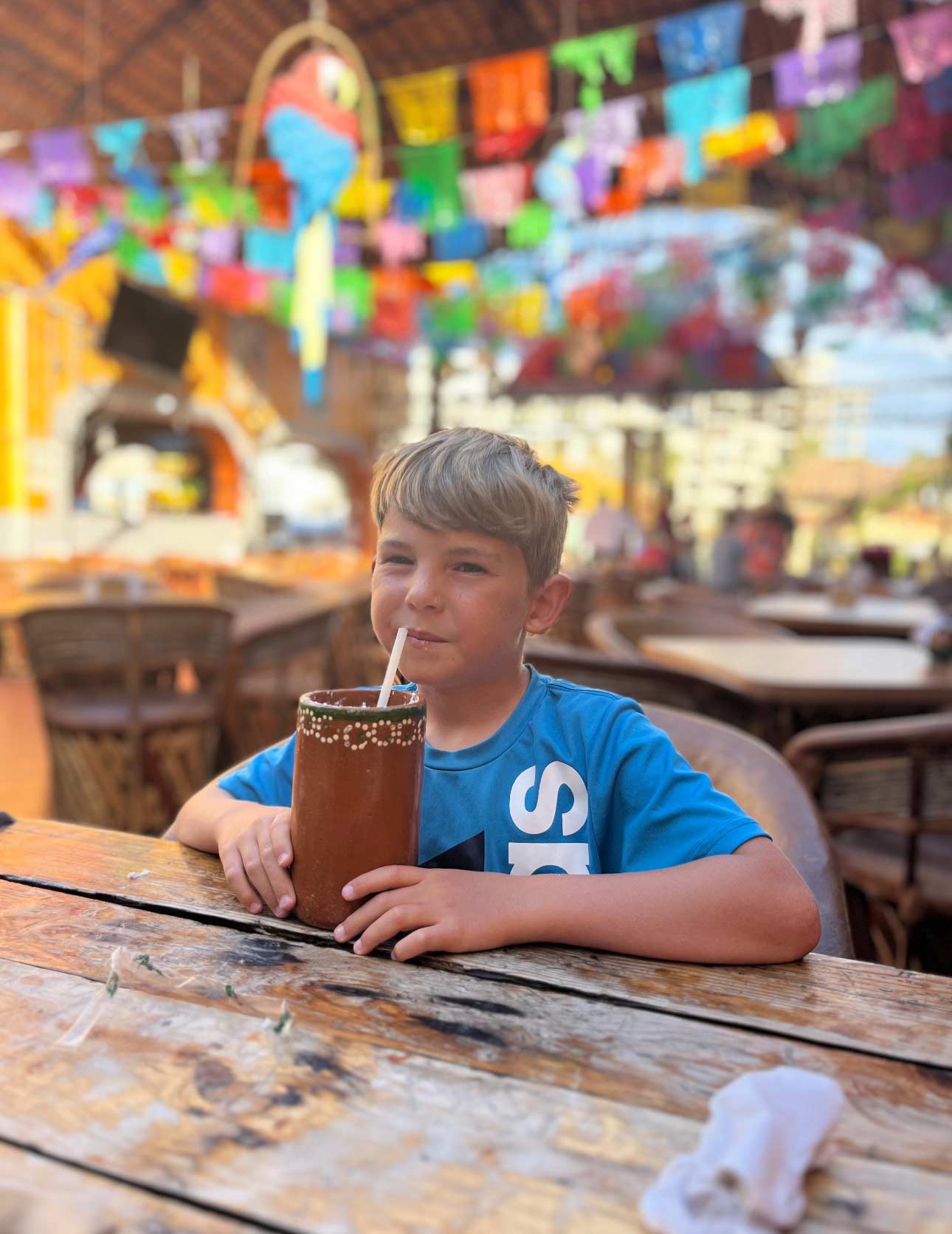 Enjoying a family restaurant while visiting Cabo San Lucas