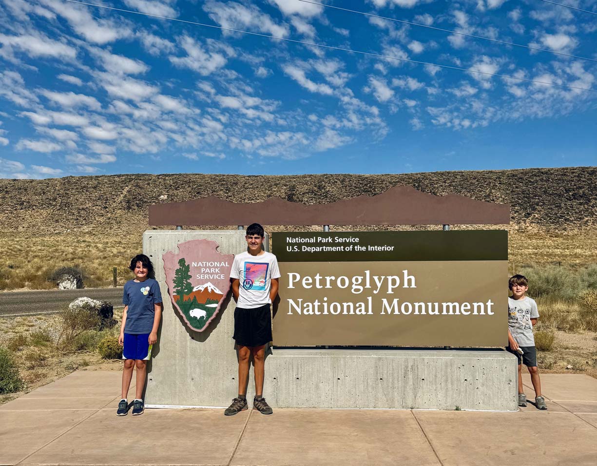 Visiting petroglyph National Monument during the Albuquerque Balloon Fiesta