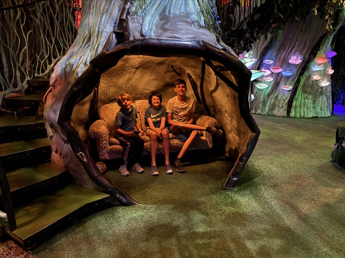 hidden bench at meowwolf Santa Fe