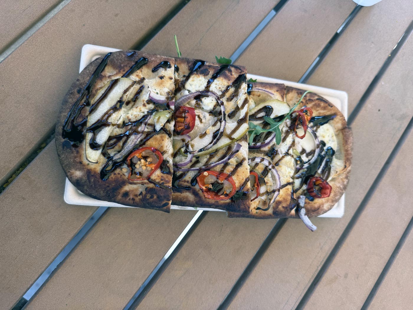 Flatbread at the restaurant in living Desert Zoo
