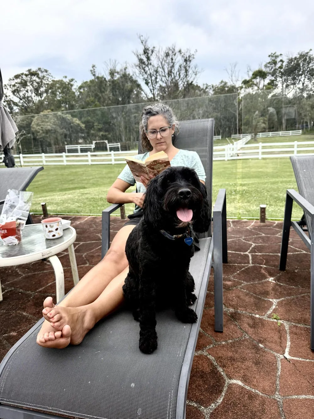 Enjoying the patio at a housesit near Sydney