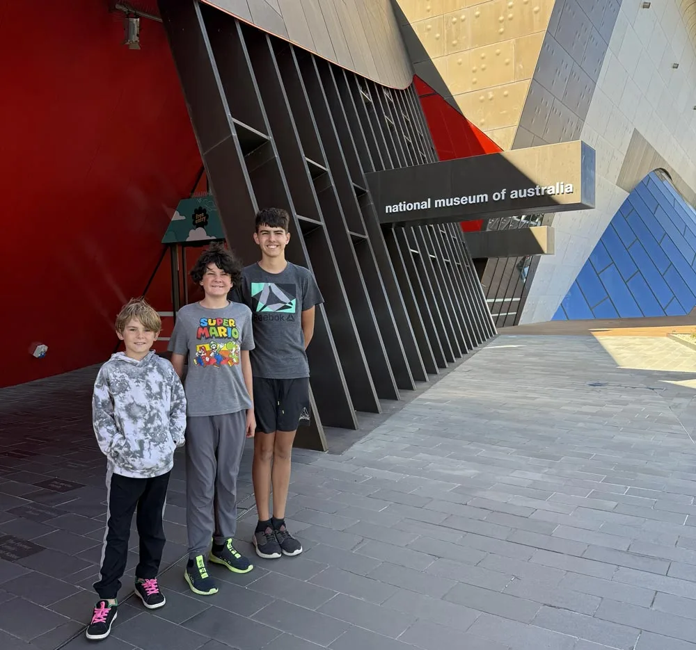 visiting the National Museum of Australia in Canberra