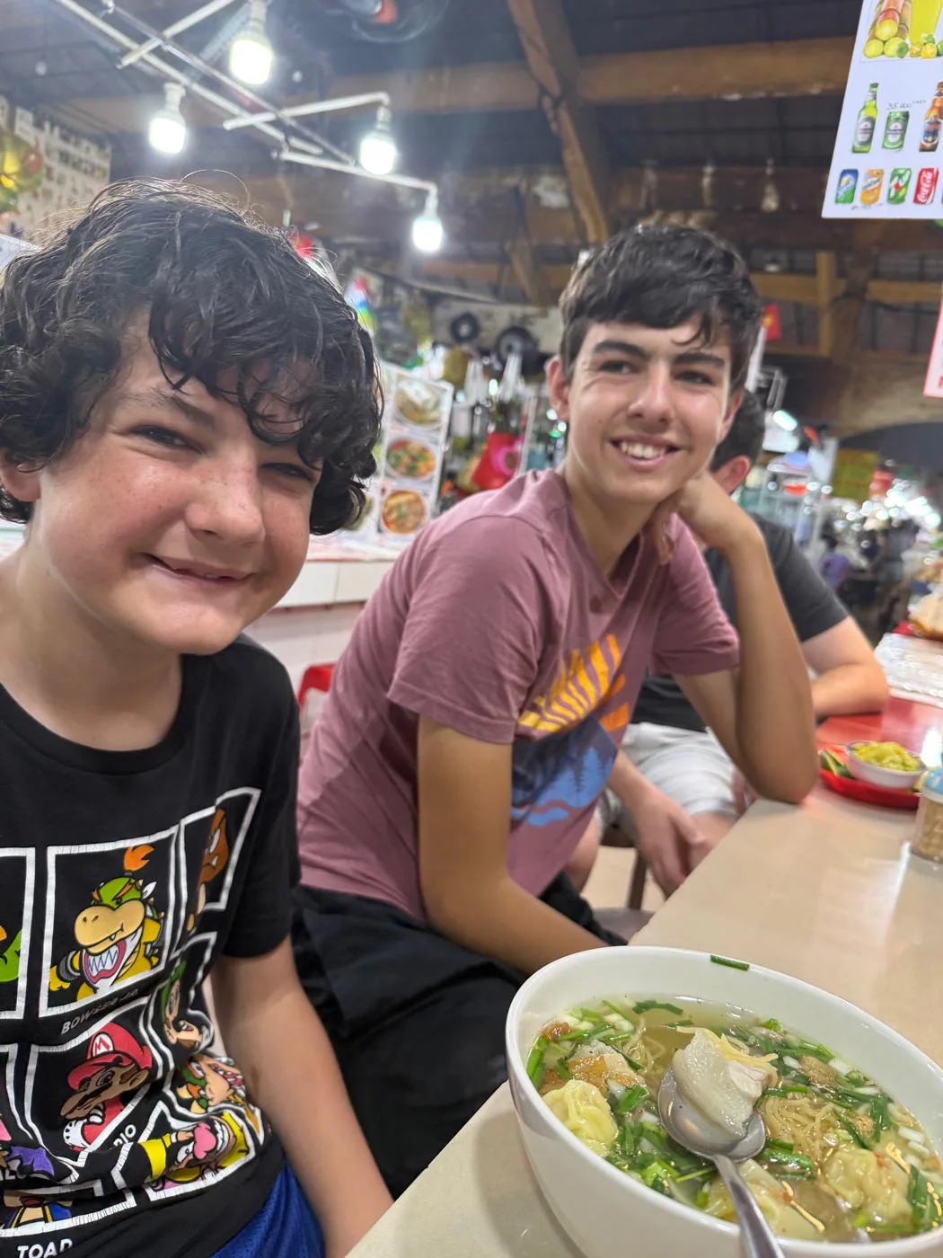 Eating street food at the Ben Thanh Market Ho Chi Minh