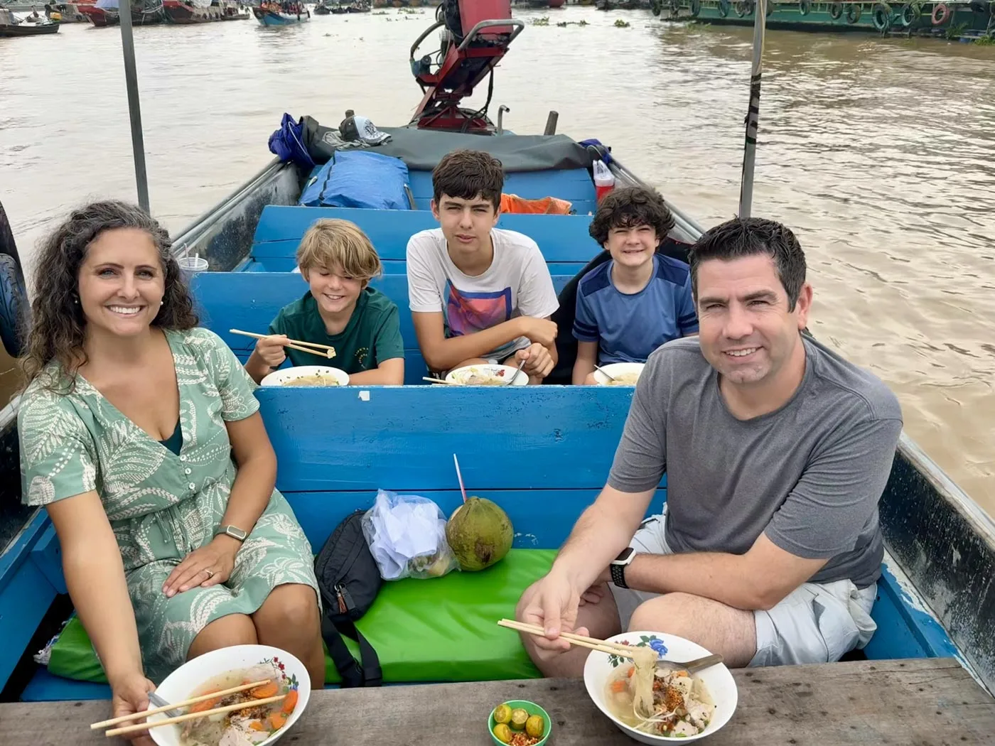 Floating market breakfast on the mekong delta, can tho