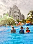 visiting the water park at Suoi Tien