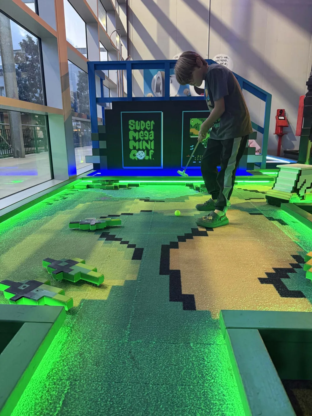 Minecraft hole at Holey Moley, Alexandria