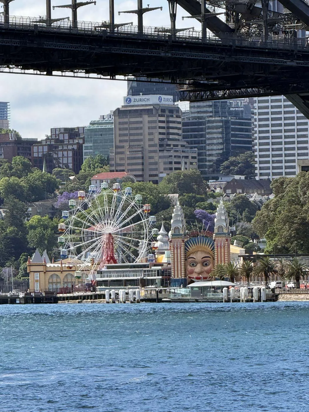 Spotting Luna Park across the harbour