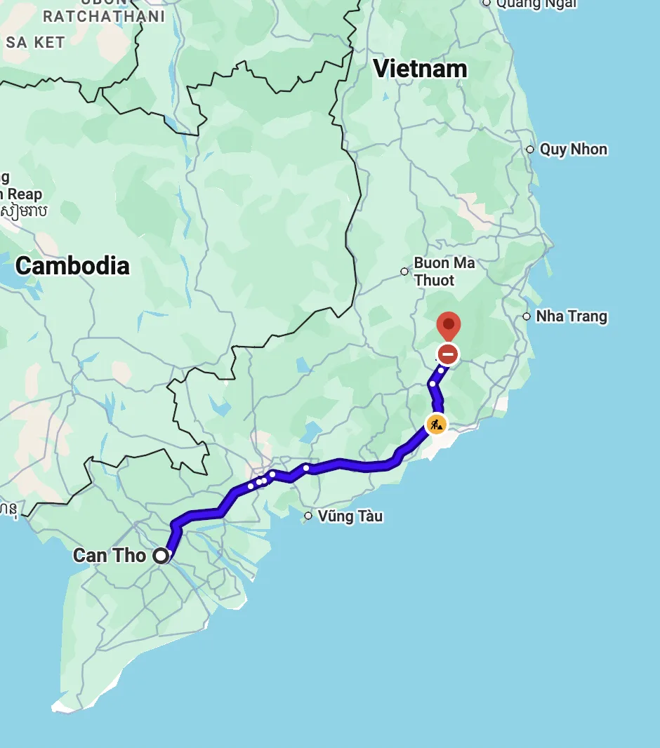 Overnight Sleeper bus Can Tho to Dalat