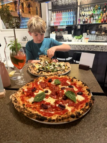 Enjoying the best pizza in Fremantle at Da Napoli