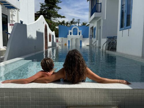Enjoying the pool at Santorini Hideaway Ipoh